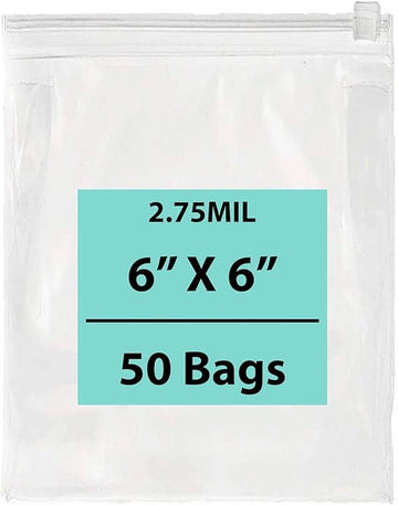 6X6 inches Resealable Poly Bags With Slide Seal 2.75 Mil (LDPE)